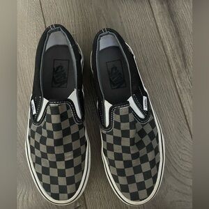 Vans Black and Gray Checkerboard Slip-Ons